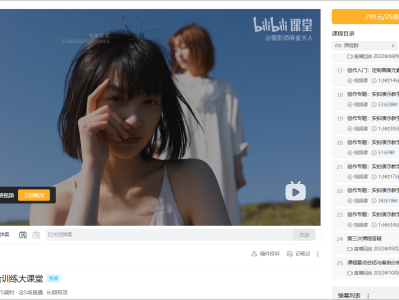 【价值299】B站精品课《摄影师麻雀大人：从零开始人像摄影教学》（59.4GB）