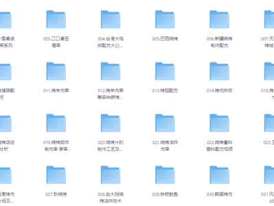 价值2万的烧烤小吃配方合集，整整32套，都是从国内知名大厨那边搞来的